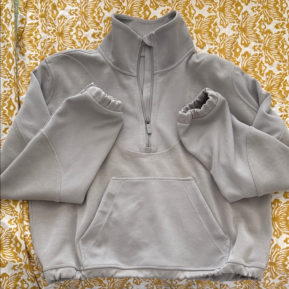 Lululemon Athletica Light Gray Quarter-Zip Hoodie